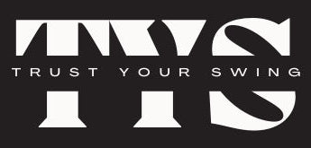 Black background with 'TYS' logo and 'Trust Your Swing' text